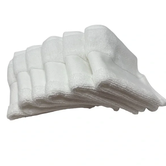 Lauren Ralph Lauren Wescott Sailcloth White set of 6 Wash cloths NWT - Picture 3 of 7